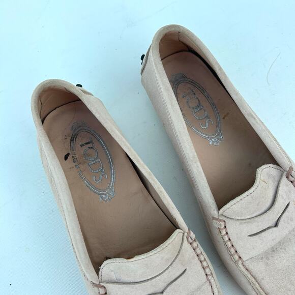 Tod’s Gommino Driving Shoes Moccasin Loafers Beige Box 35.5 Size 5.5 Tan Tods - Picture 7 of 14